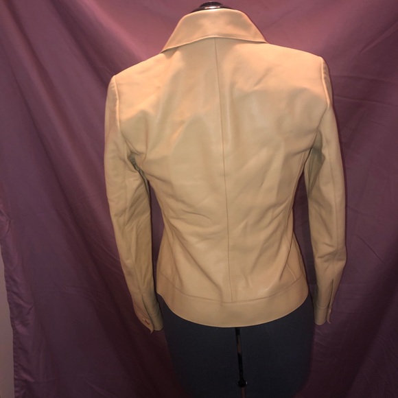 NWOT 100% leather butter yellow jacket - Picture 2 of 4